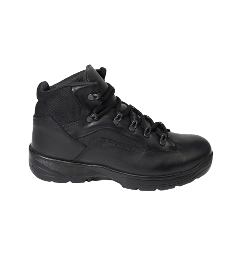 Black leather ankle-height BKS 121 security guard boot
