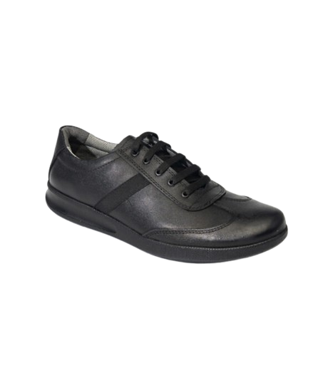 Plain black leather BKS 1213 staff shoe