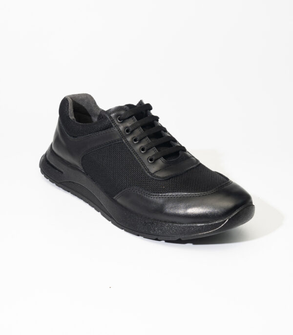 Black leather casual BKS 1405 staff shoe