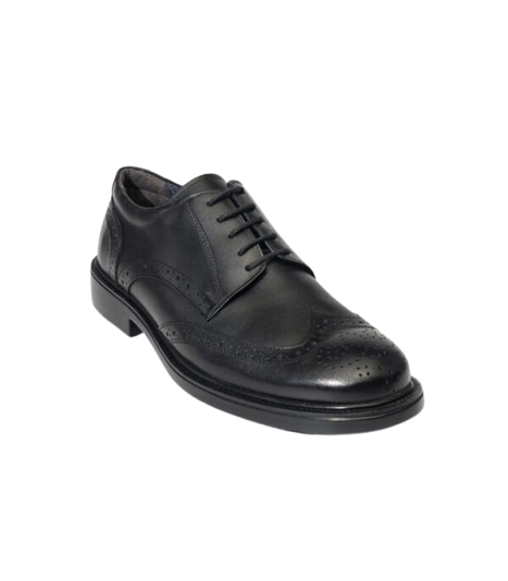 Classic black leather lace-up BKS 3601 staff shoe