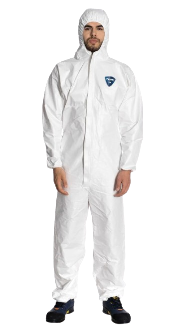 Beyaz kapüşonlu Faba T-530 lamineli tulum