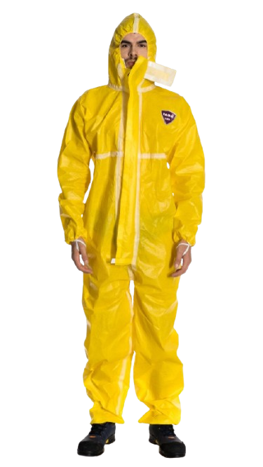 Sarı kapüşonlu Faba T-800 kimyasal koruyucu tulum