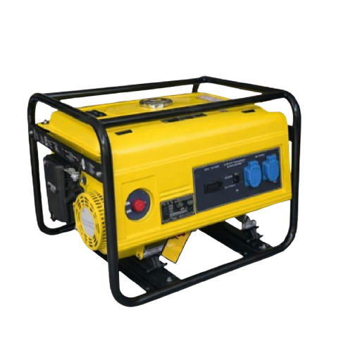 Yellow portable generator with steel frame