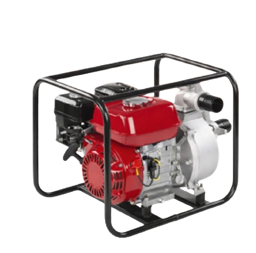 Red motor pump with steel frame
