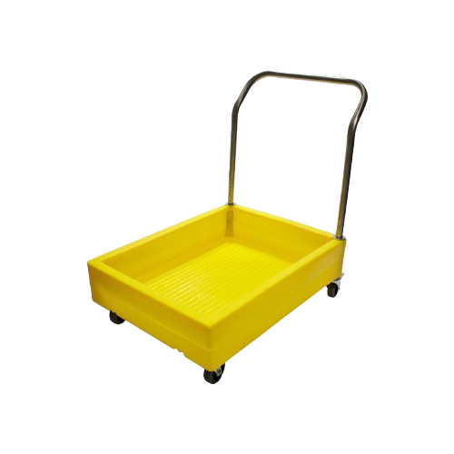 Poly Trolley with yellow sump and metal handle